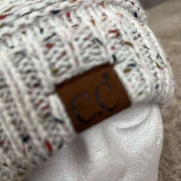 C.C. Unisex Ribbed Confetti Knit Beanie Hat - Picture 5 of 5